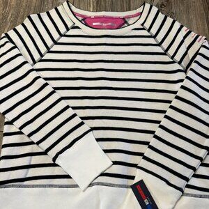 New with Tag Womens Tommy Hilfiger White & Black Striped Soft Sweatshirt Medium